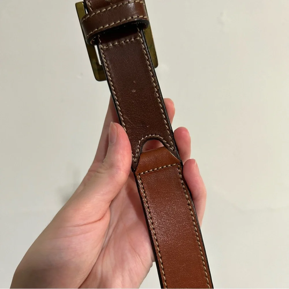 Vintage Relic Contrasting Brown Leather Belt Statement Unique Western Festival